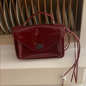 Red JustFab purse with option cross body